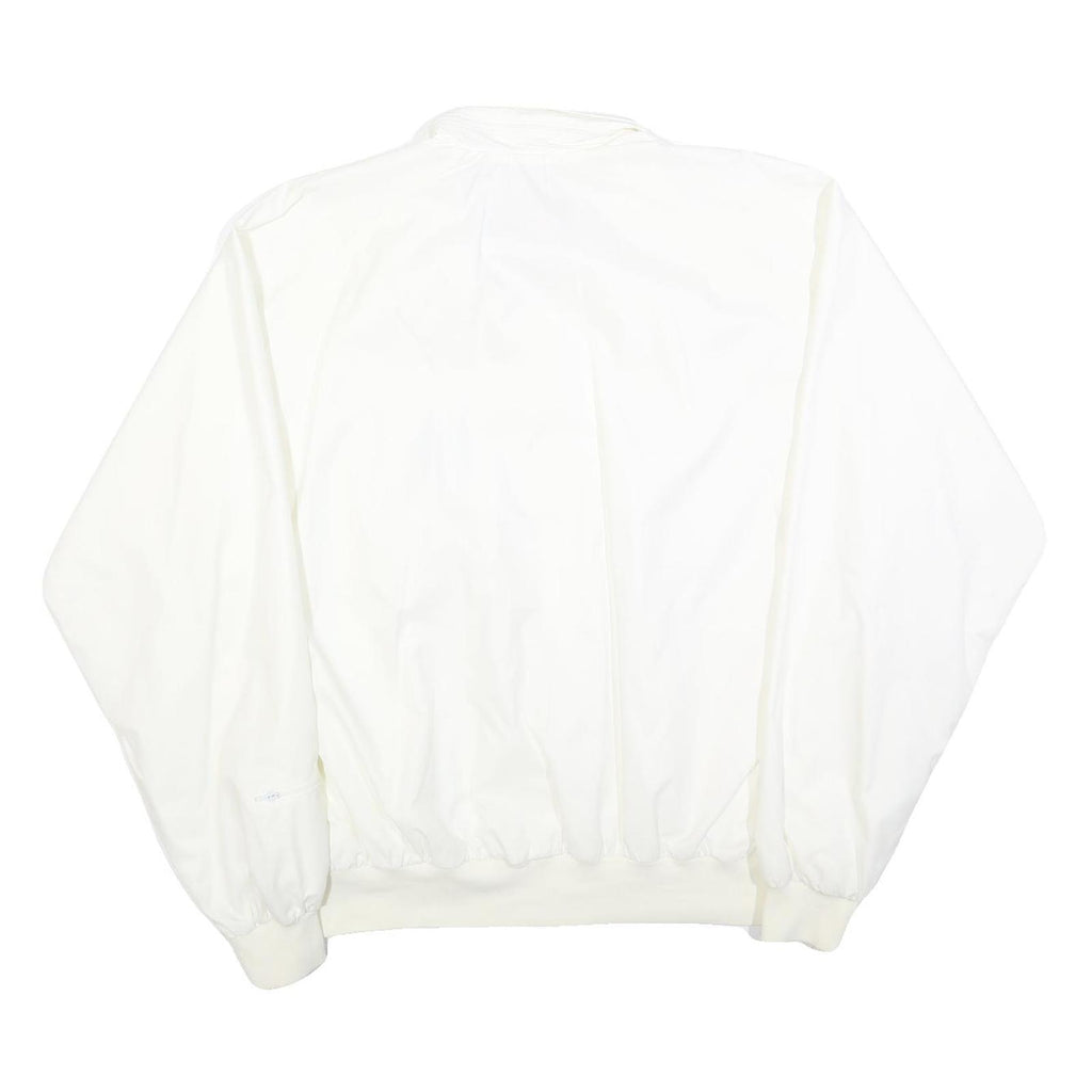 DUCKSTER Mens White Polo Collar Zip Jacket 2XL Polyester Plain Casual