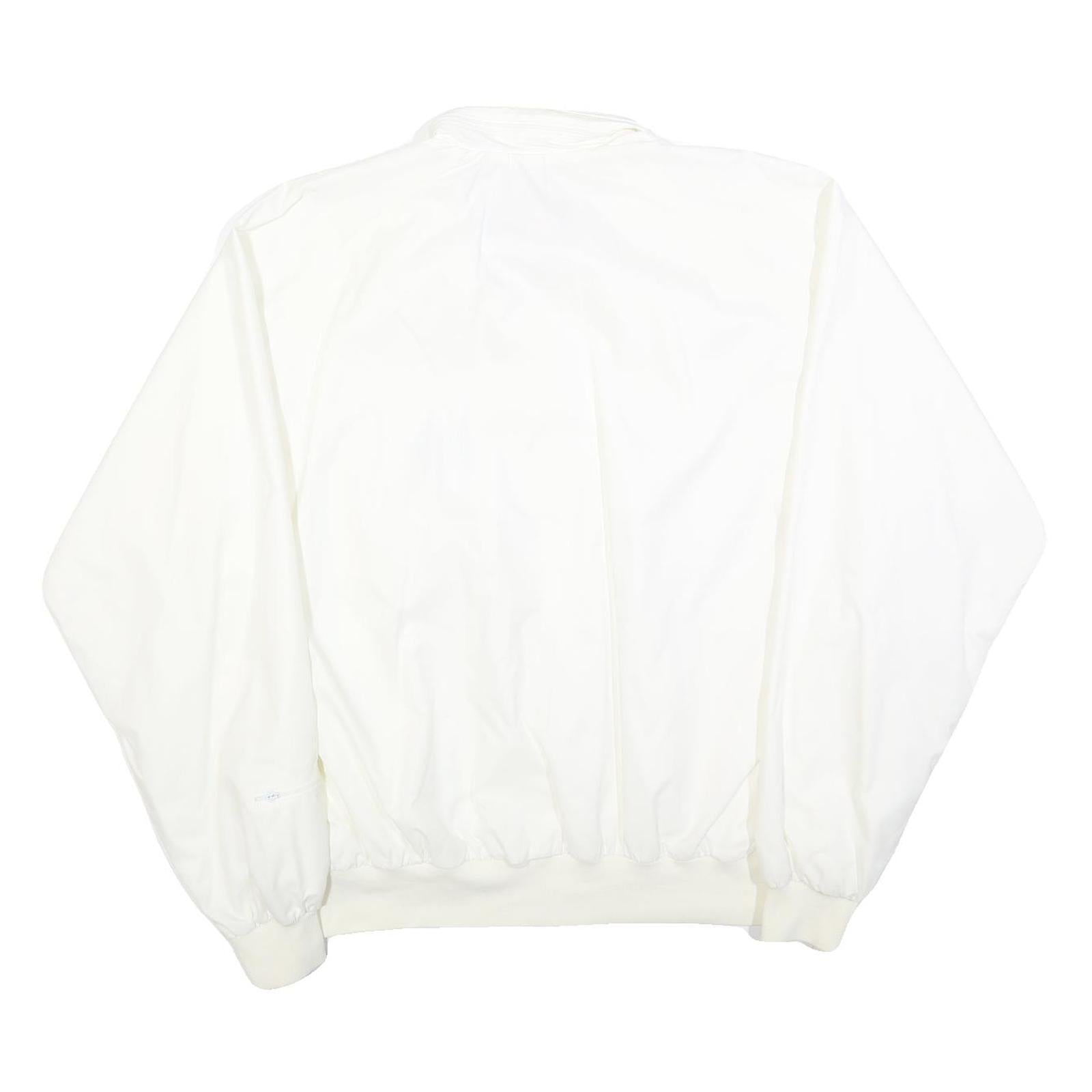 DUCKSTER Mens White Polo Collar Zip Jacket 2XL Polyester Plain Casual