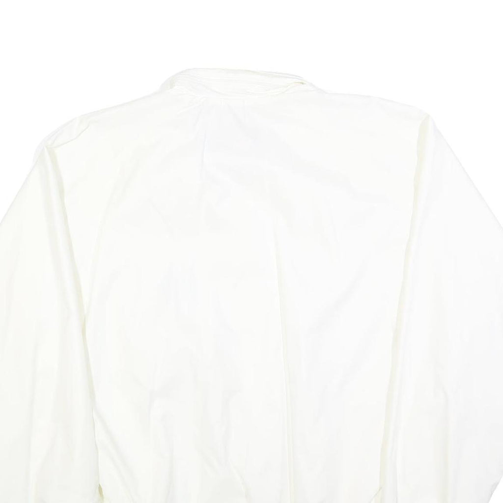 DUCKSTER Mens White Polo Collar Zip Jacket 2XL Polyester Plain Casual