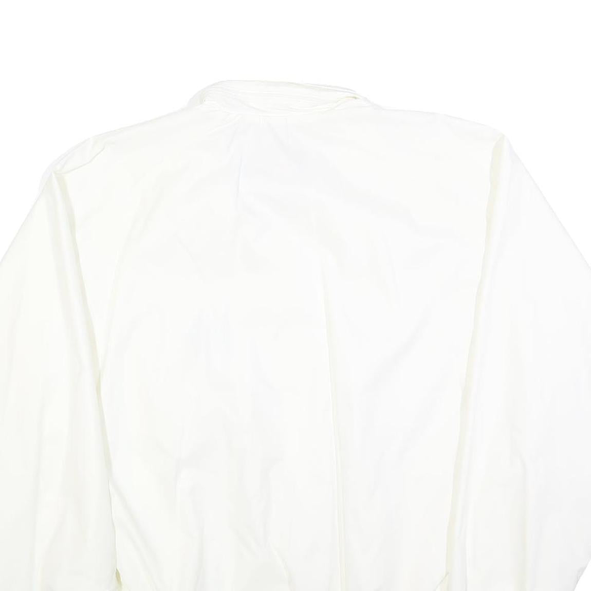 DUCKSTER Mens White Polo Collar Zip Jacket 2XL Polyester Plain Casual