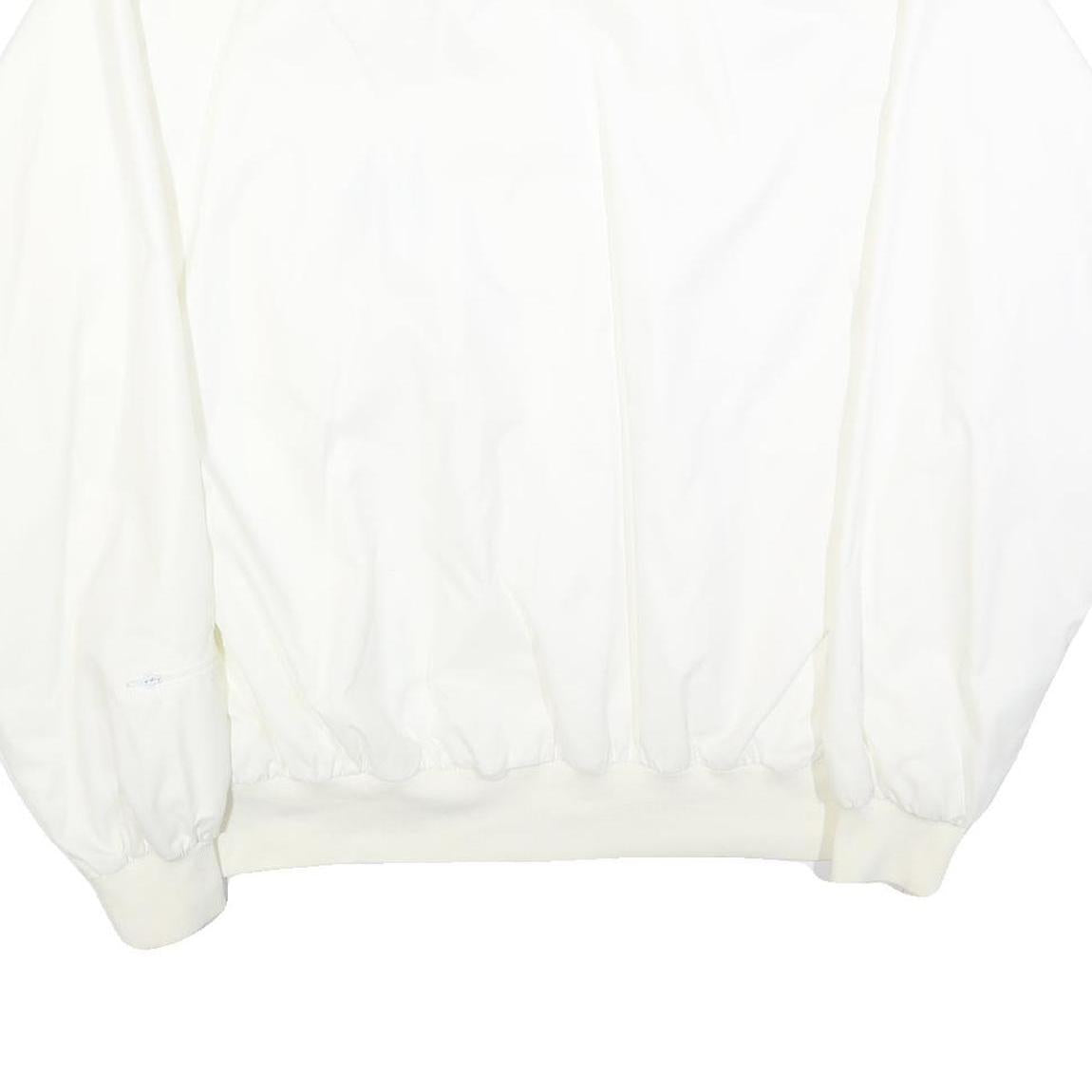 DUCKSTER Mens White Polo Collar Zip Jacket 2XL Polyester Plain Casual