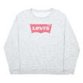 LEVI'S Womens Grey Crew Neck L Cotton Blend Sweatshirt Logo Print