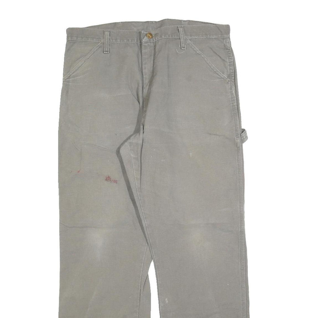 CARHARTT Mens Regular Fit Cotton Blend Grey Workwear Trousers W32 L32 Durable