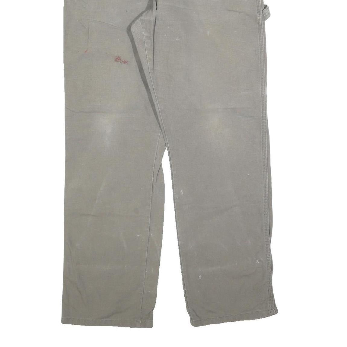 CARHARTT Mens Regular Fit Cotton Blend Grey Workwear Trousers W32 L32 Durable