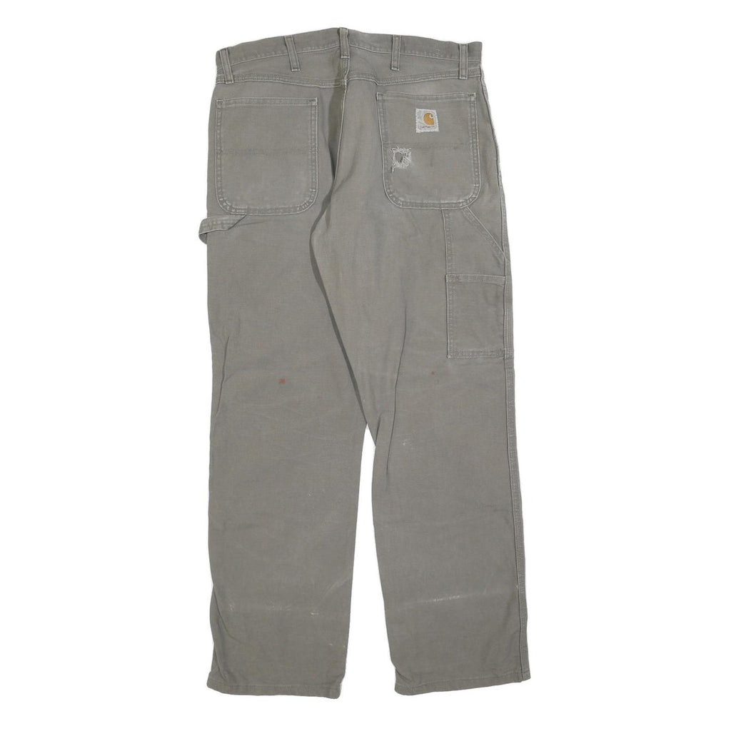 CARHARTT Mens Regular Fit Cotton Blend Grey Workwear Trousers W32 L32 Durable