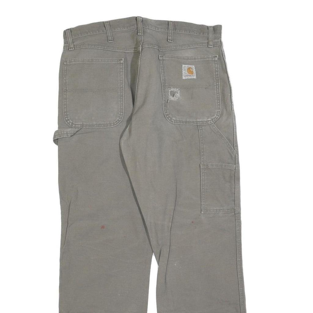 CARHARTT Mens Regular Fit Cotton Blend Grey Workwear Trousers W32 L32 Durable