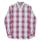 TOMMY HILFIGER Mens Shirt Maroon Check Long Sleeve M