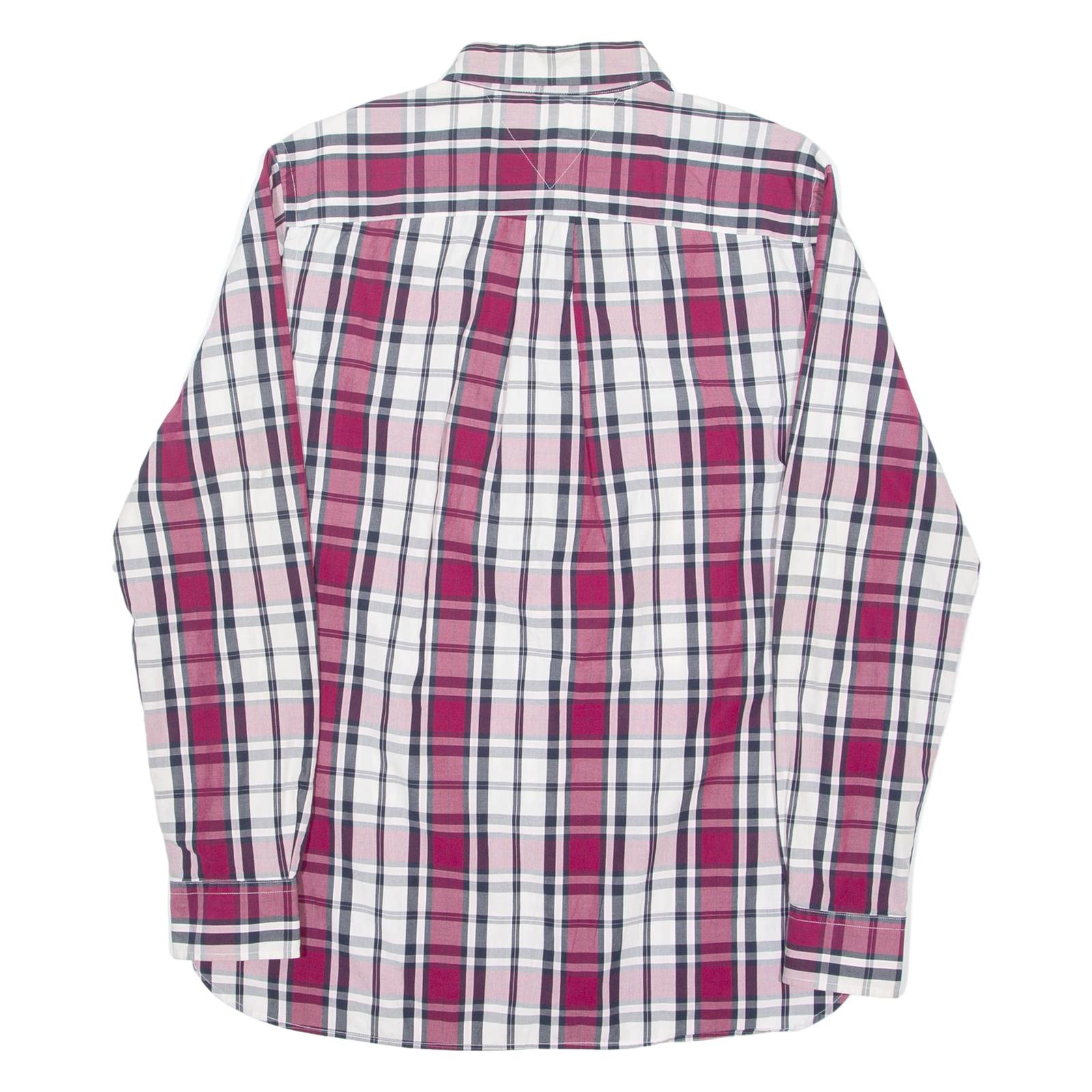 TOMMY HILFIGER Mens Shirt Maroon Check Long Sleeve M