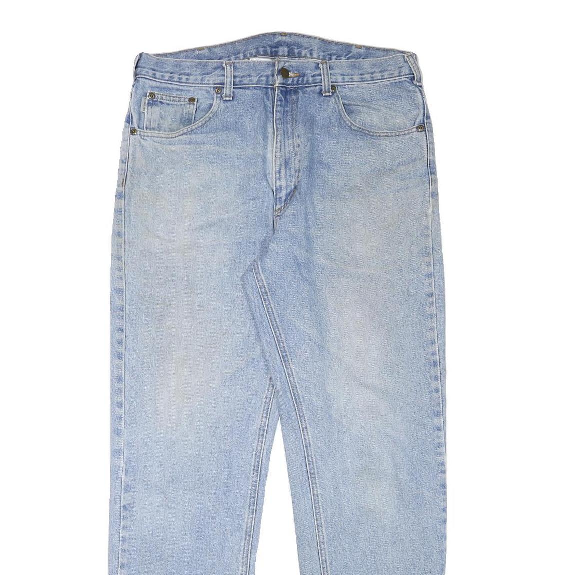 CARHARTT Mens Jeans Blue Regular Straight Denim Light W34 L31 Zip Closure