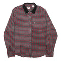 LEVI'S Mens Red Black Check Shirt L Button Down Cotton Casual