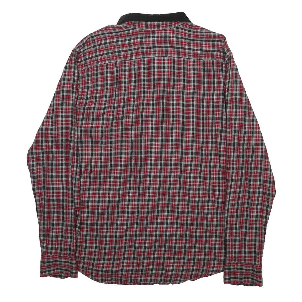 LEVI'S Mens Red Black Check Shirt L Button Down Cotton Casual