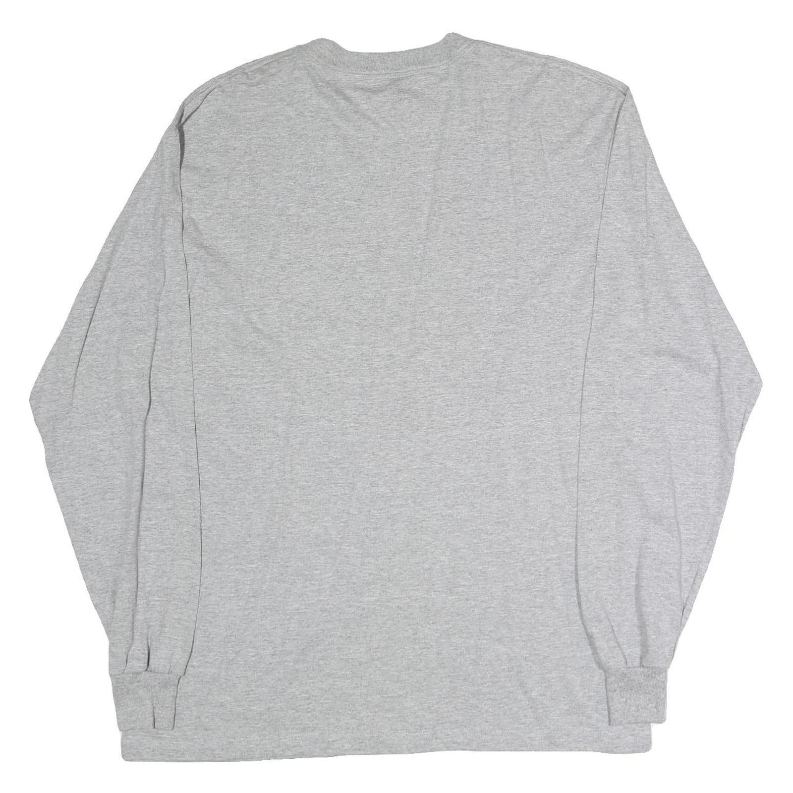 REEBOK Mens Grey NFL AFC Conference Champions Long Sleeve Crew Neck T-Shirt L