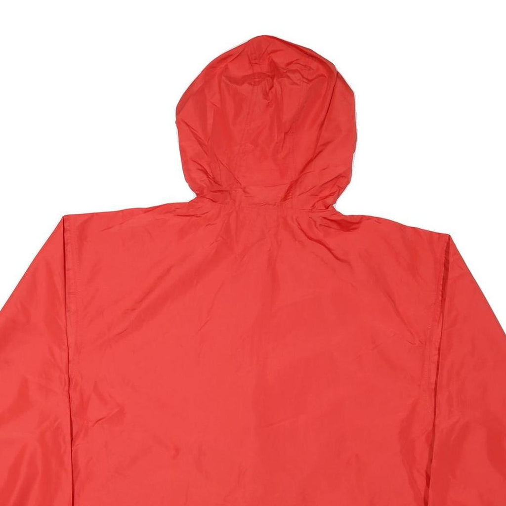 CHAMPION Mens Red Nylon Hooded Zip Jacket L Lightweight Sportswear