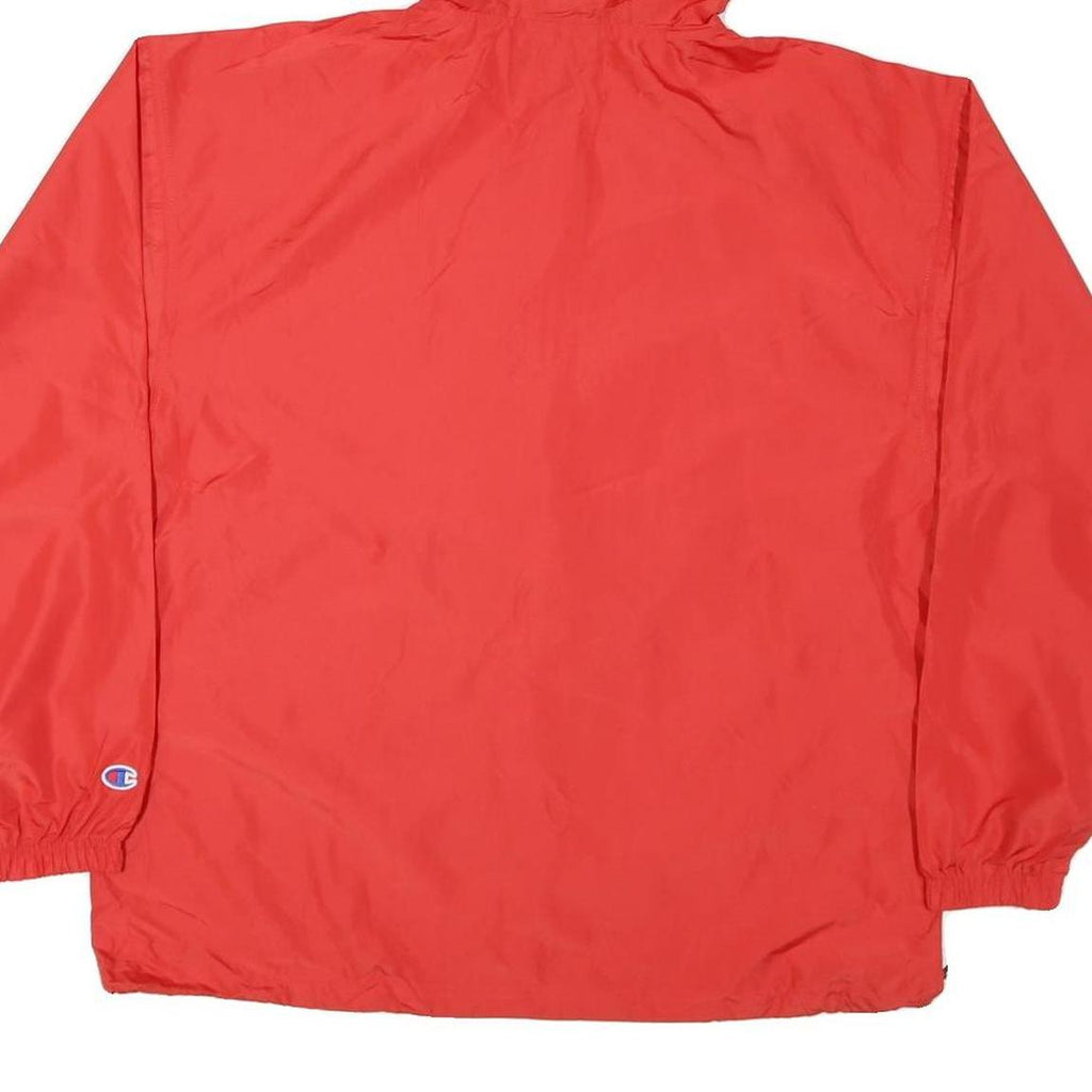 CHAMPION Mens Red Nylon Hooded Zip Jacket L Lightweight Sportswear