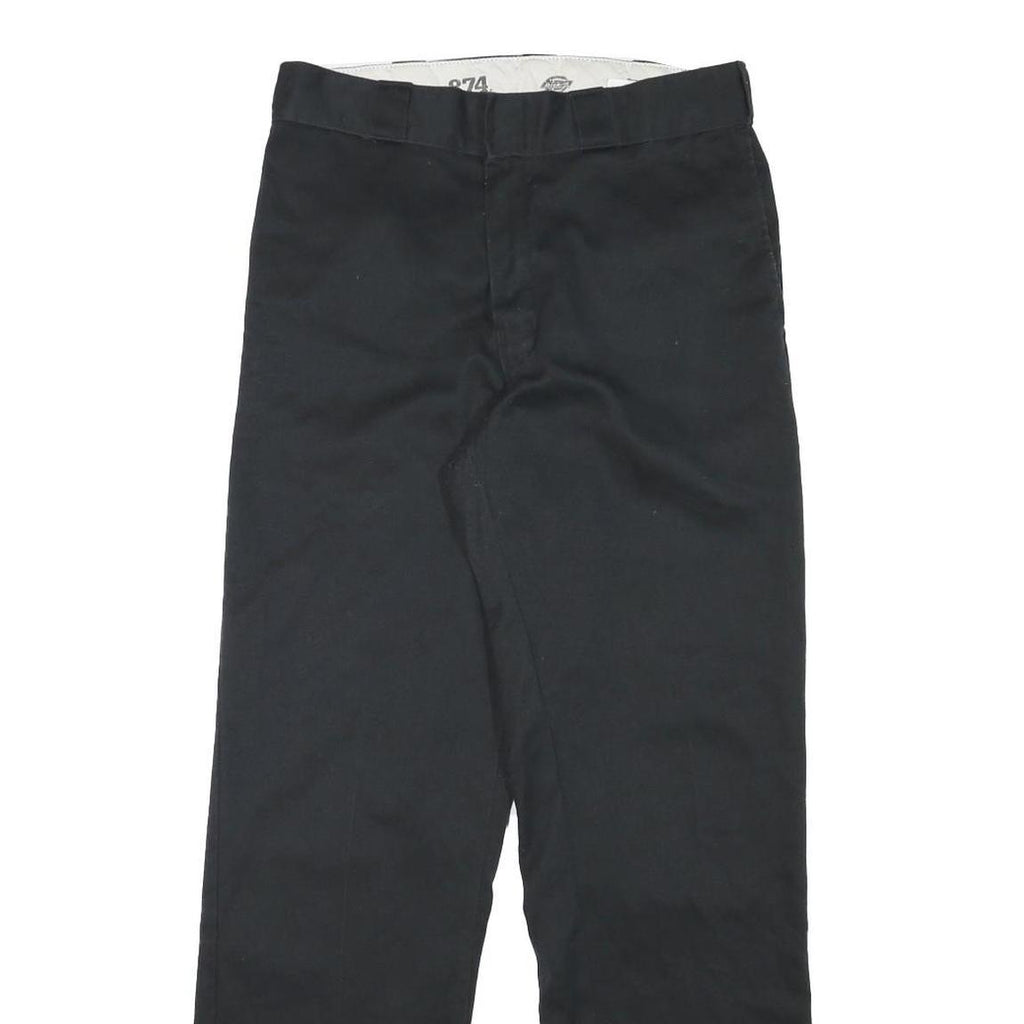 DICKIES Mens Cotton Blend Black Regular Fit Straight Leg Trousers W29 L30
