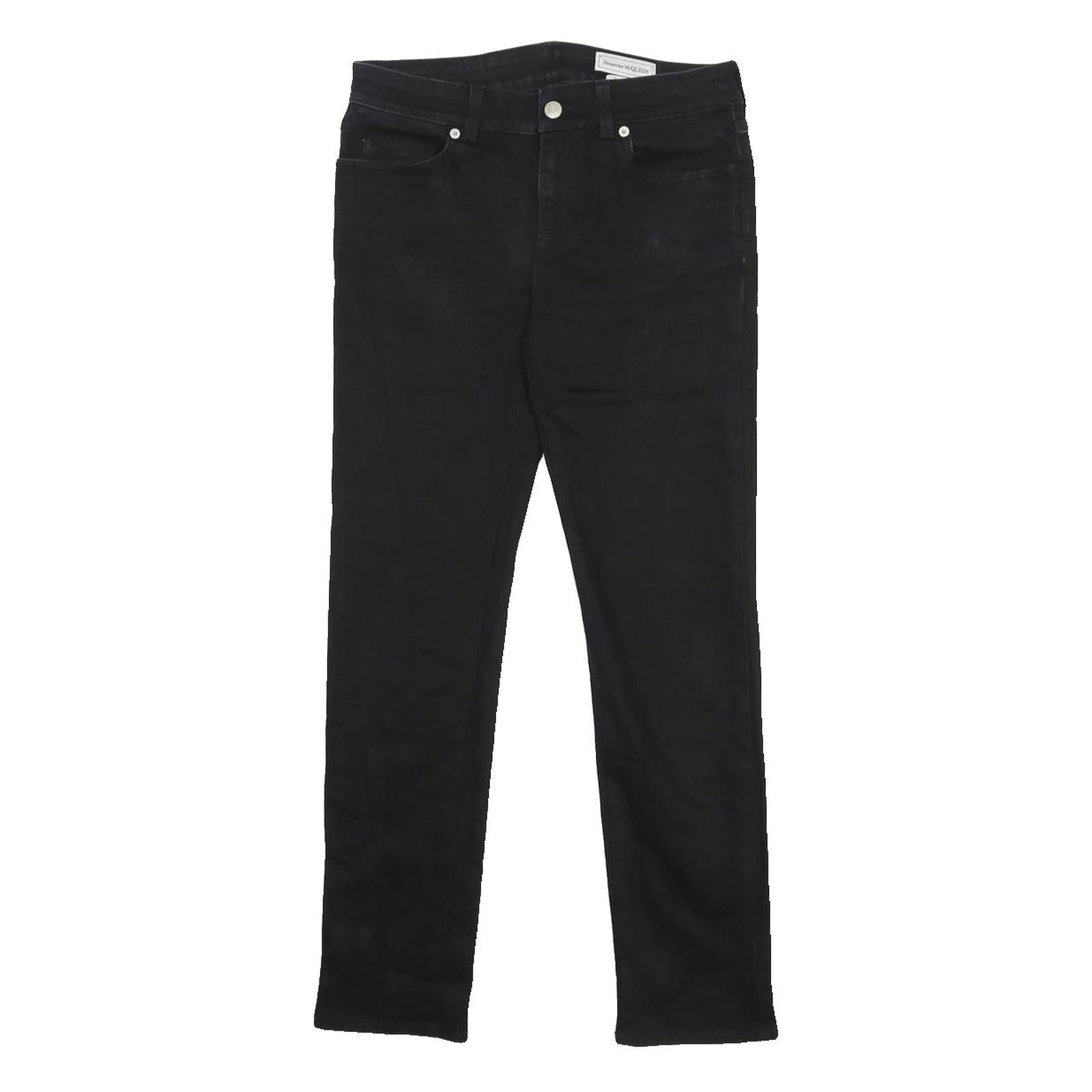 ALEXANDER MCQUEEN Womens Jeans Black Slim Skinny Denim W28 L27 Zip Cotton Blend
