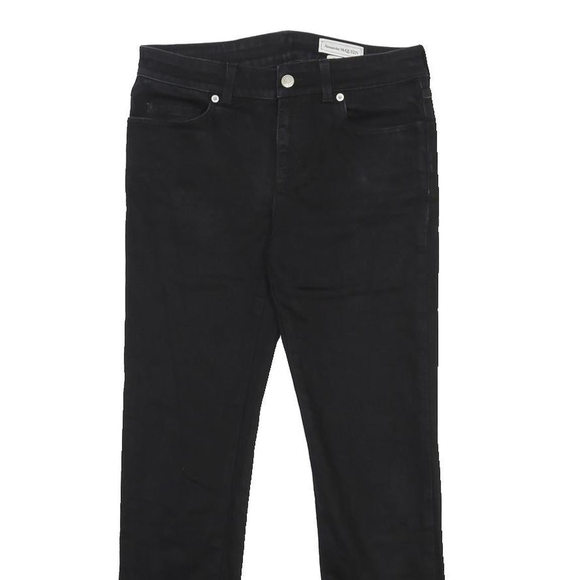 ALEXANDER MCQUEEN Womens Jeans Black Slim Skinny Denim W28 L27 Zip Cotton Blend