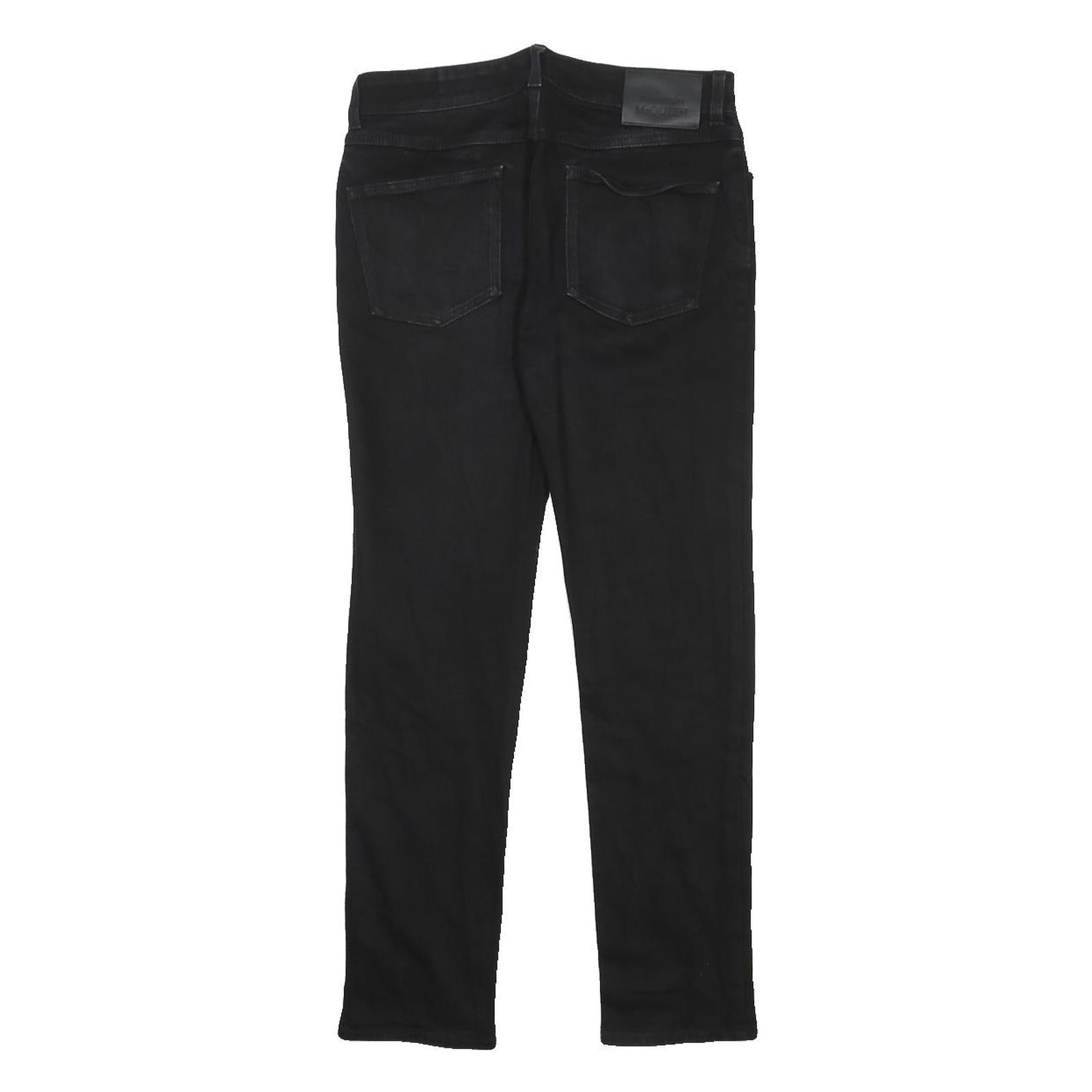 ALEXANDER MCQUEEN Womens Jeans Black Slim Skinny Denim W28 L27 Zip Cotton Blend
