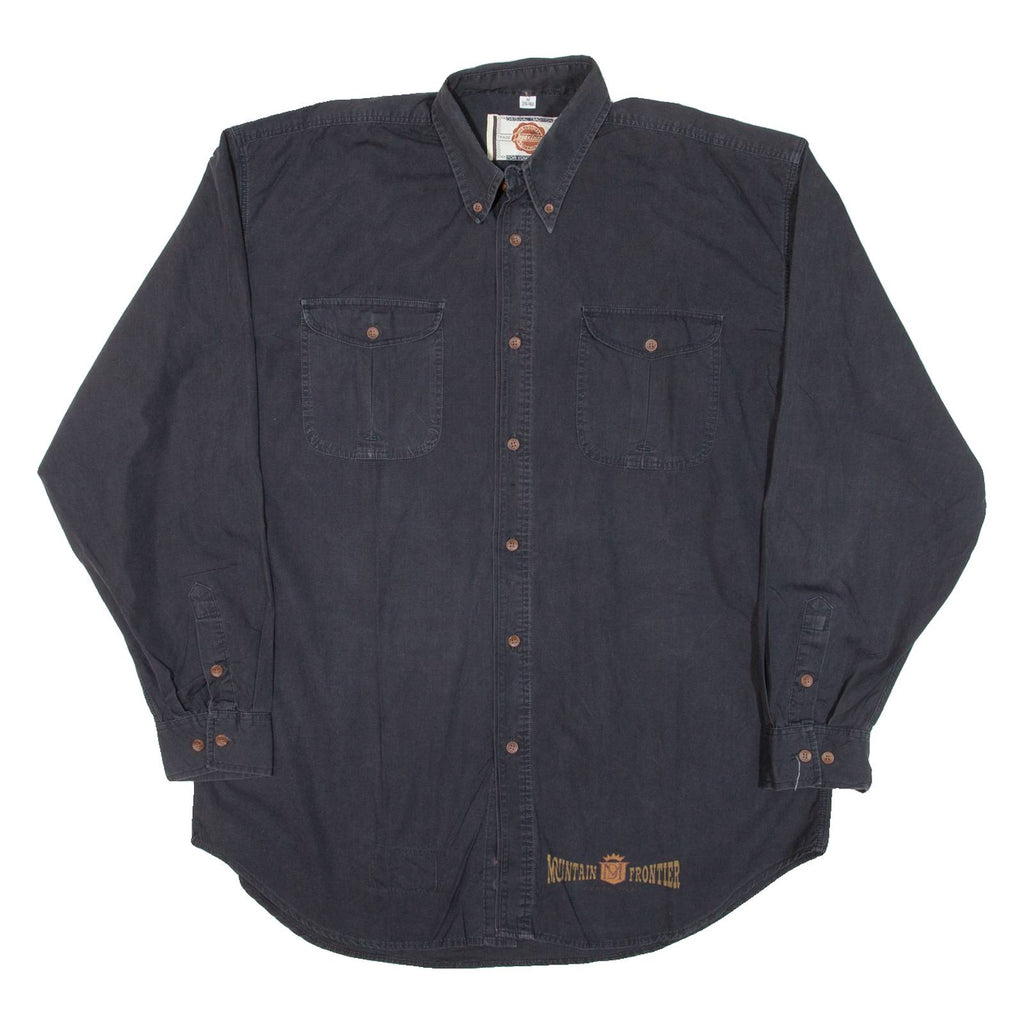 ORIGINAL DEPARTMENT CLOTHING Mens Plain Shirt Black Long Sleeve M