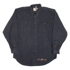 ORIGINAL DEPARTMENT CLOTHING Mens Plain Shirt Black Long Sleeve M