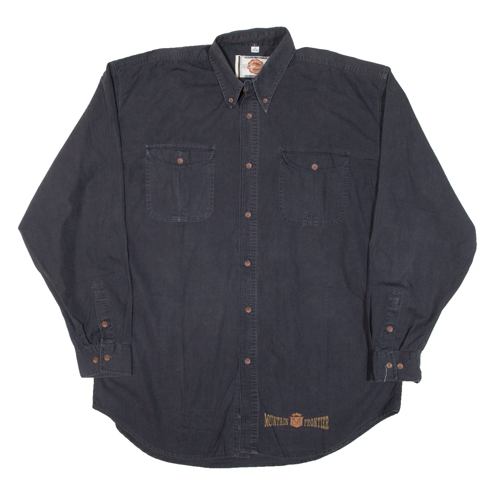ORIGINAL DEPARTMENT CLOTHING Mens Plain Shirt Black Long Sleeve M