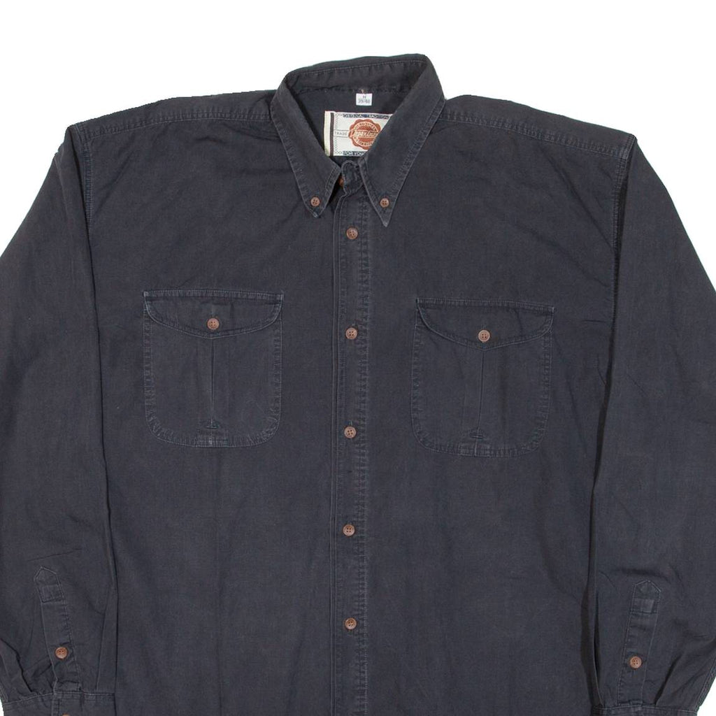 ORIGINAL DEPARTMENT CLOTHING Mens Plain Shirt Black Long Sleeve M