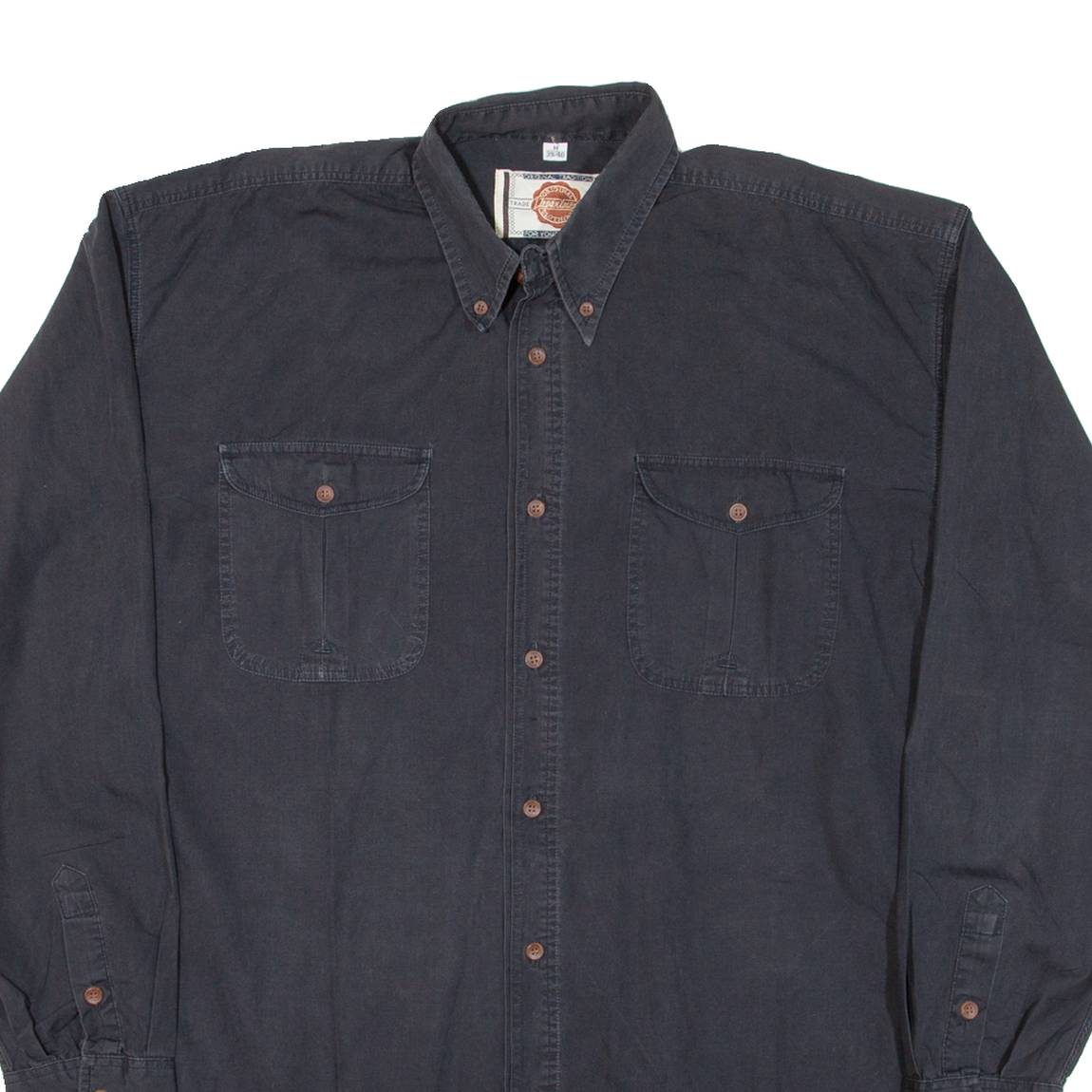 ORIGINAL DEPARTMENT CLOTHING Mens Plain Shirt Black Long Sleeve M