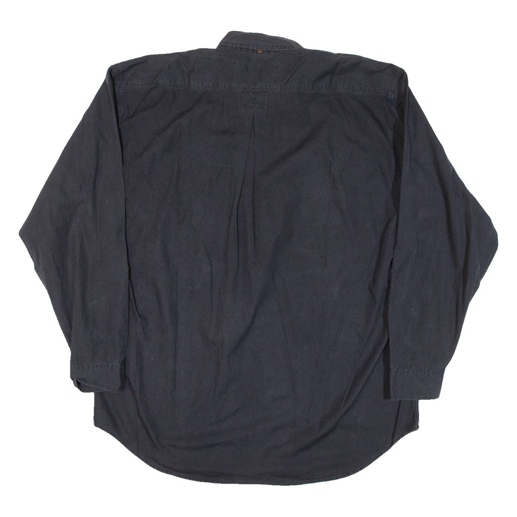 ORIGINAL DEPARTMENT CLOTHING Mens Plain Shirt Black Long Sleeve M