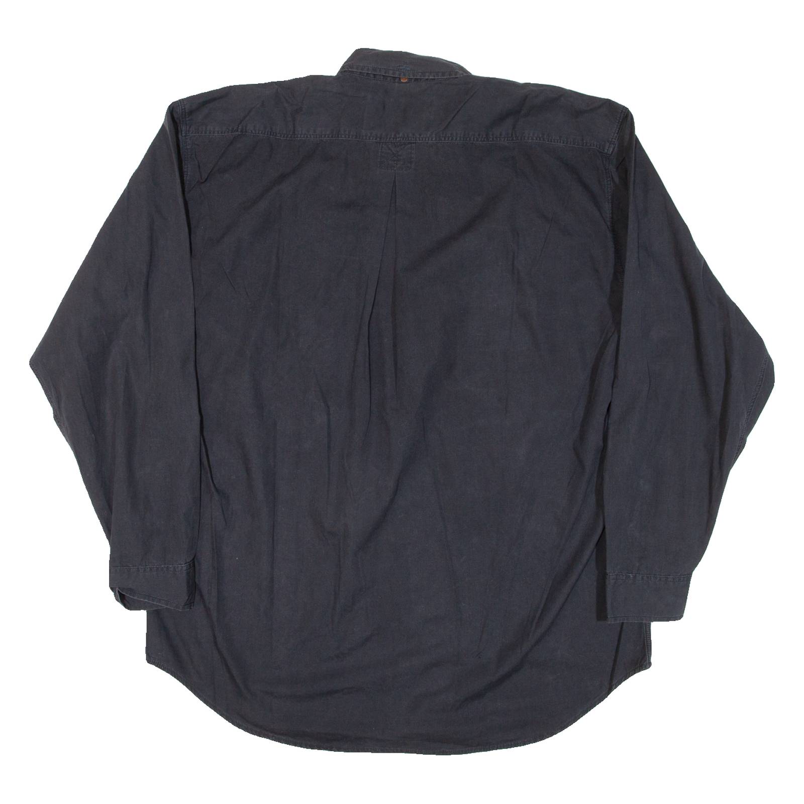 ORIGINAL DEPARTMENT CLOTHING Mens Plain Shirt Black Long Sleeve M