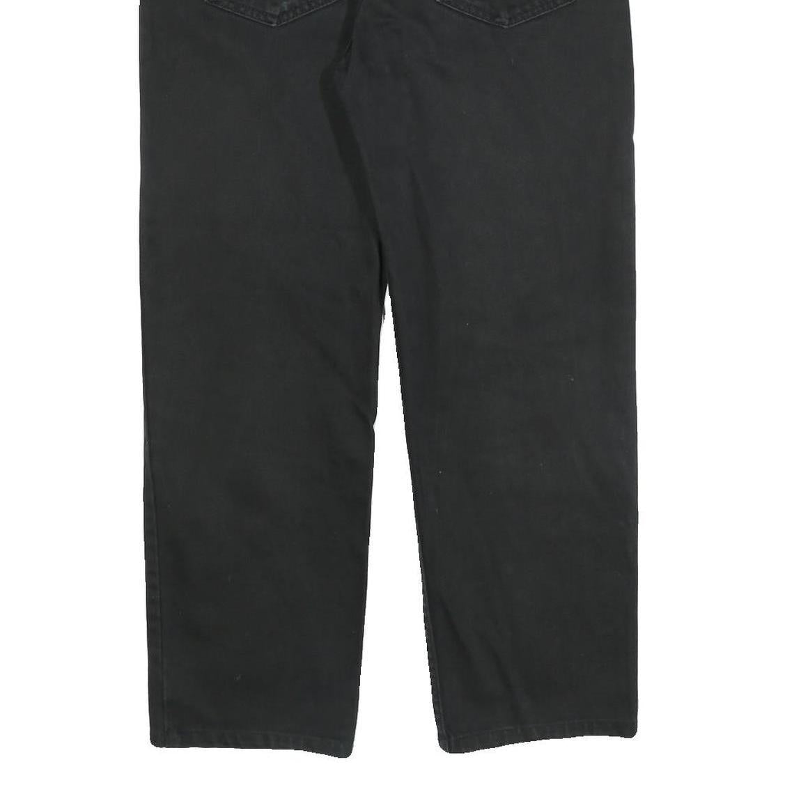 LEVI'S 504 Mens Regular Fit Black Cotton Denim Jeans W34 L27 Classic Zip Closure