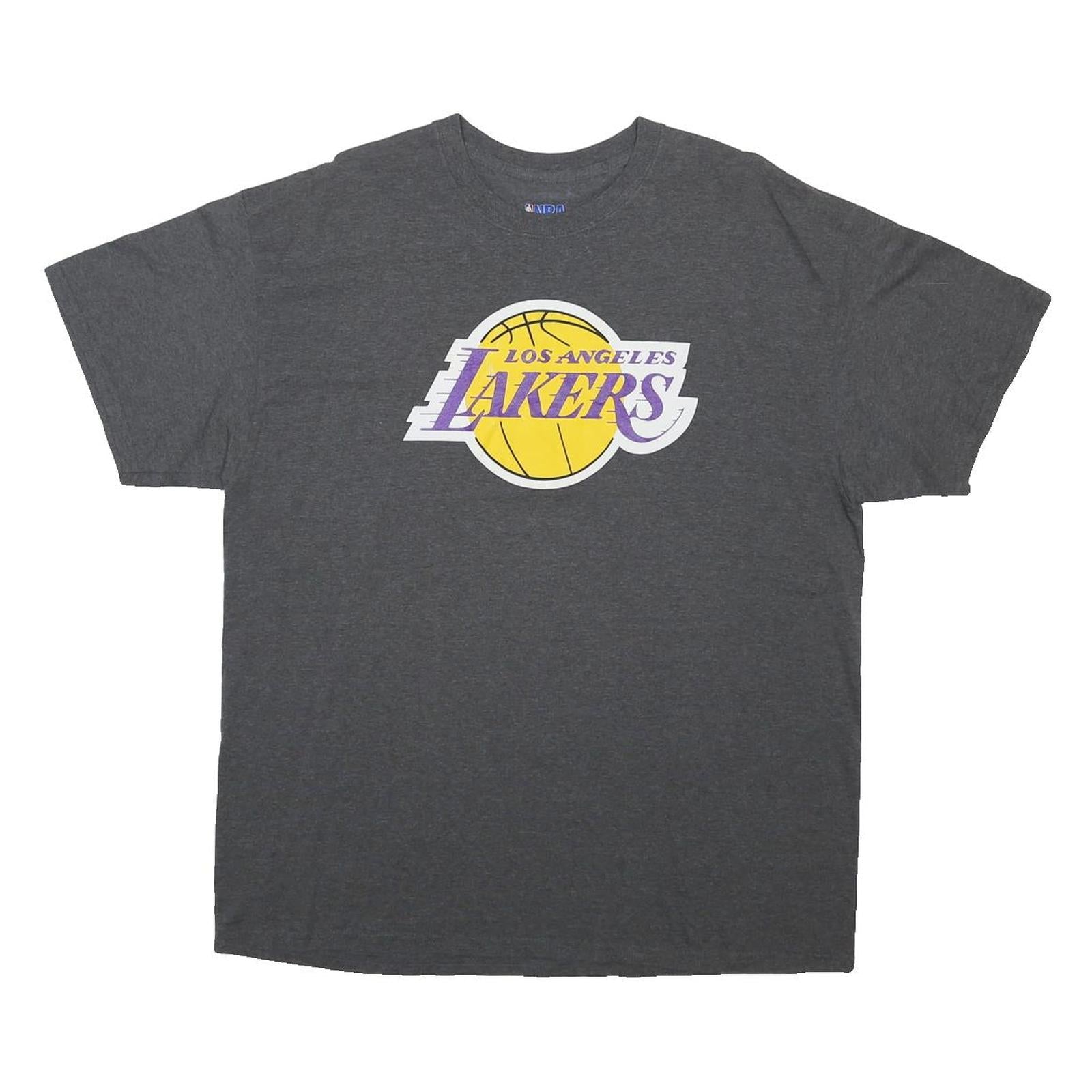 NBA Mens Grey Los Angeles Lakers Graphic T-Shirt XL Short Sleeve Crew Neck