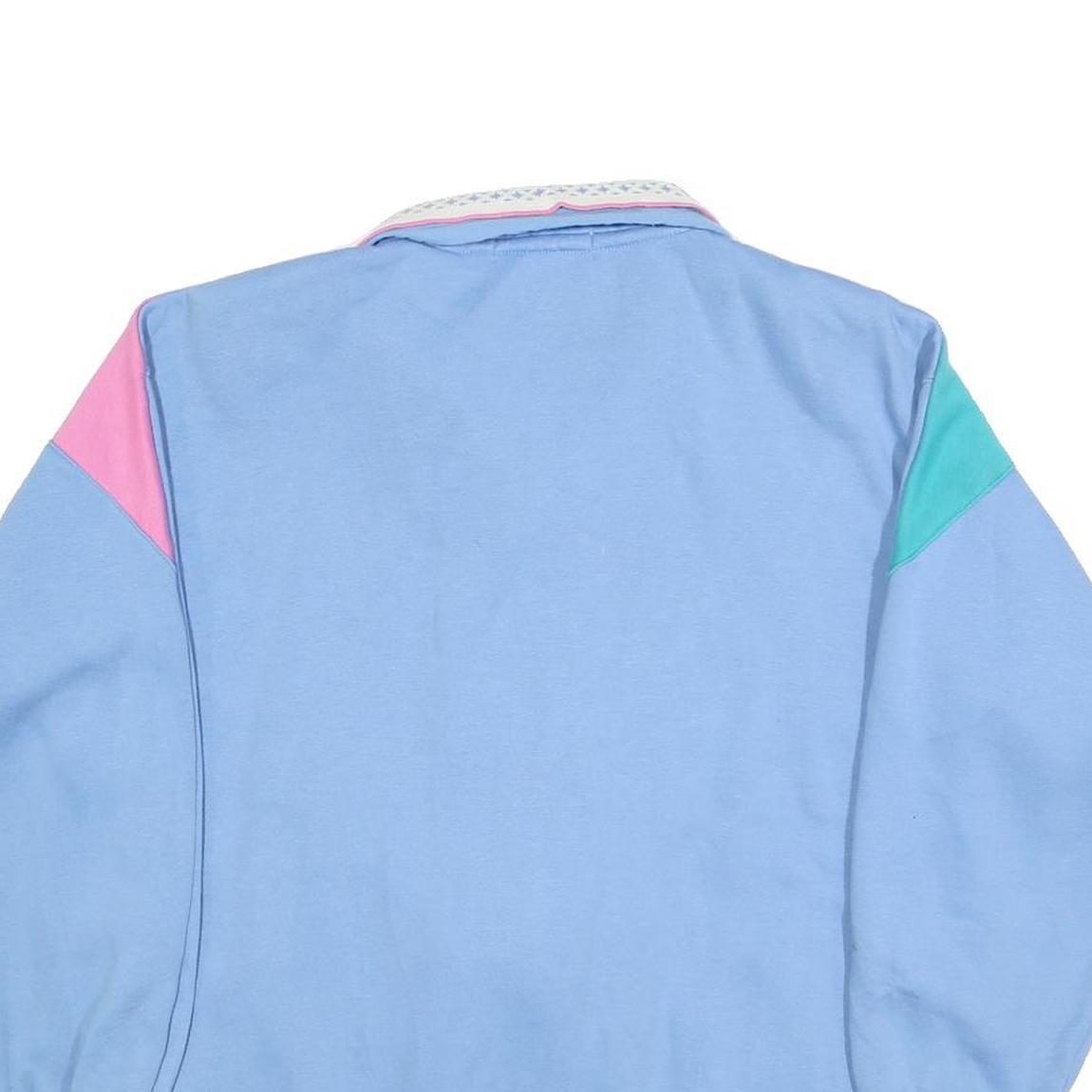 NORTHERN SPIRIT Womens Blue & Pink Collared Sweatshirt M Colourblock Zip Front