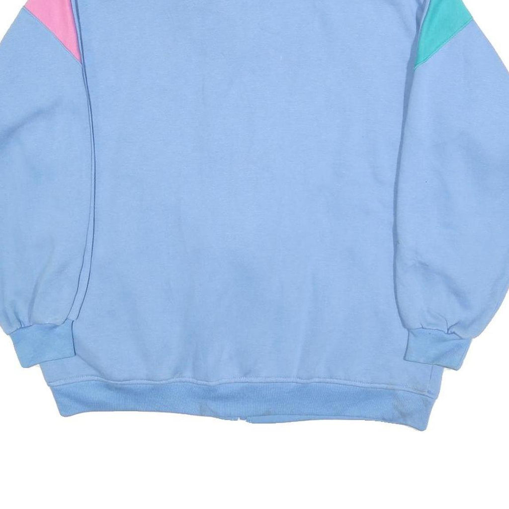 NORTHERN SPIRIT Womens Blue & Pink Collared Sweatshirt M Colourblock Zip Front
