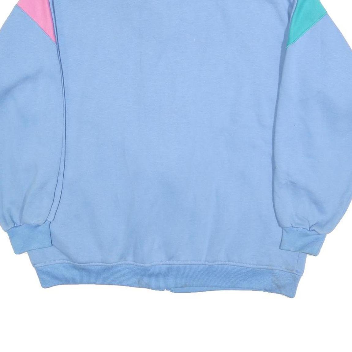 NORTHERN SPIRIT Womens Blue & Pink Collared Sweatshirt M Colourblock Zip Front