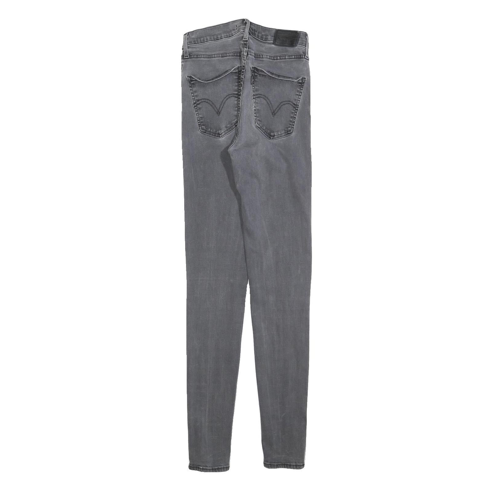 LEVI'S Womens Slim Grey Denim Jeans Cotton Blend W24 L30 Zip Comfort Fit