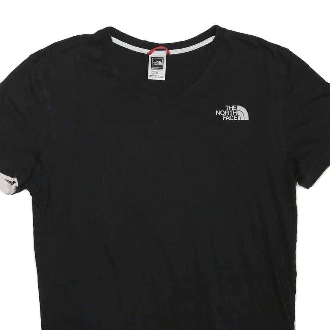 THE NORTH FACE Mens Black V Neck Short Sleeve T-Shirt S Cotton Blend Casual