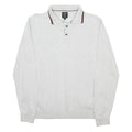 NEXT Mens White Polo Collar Patterned Jumper Cotton Cable Knit M Lightweight