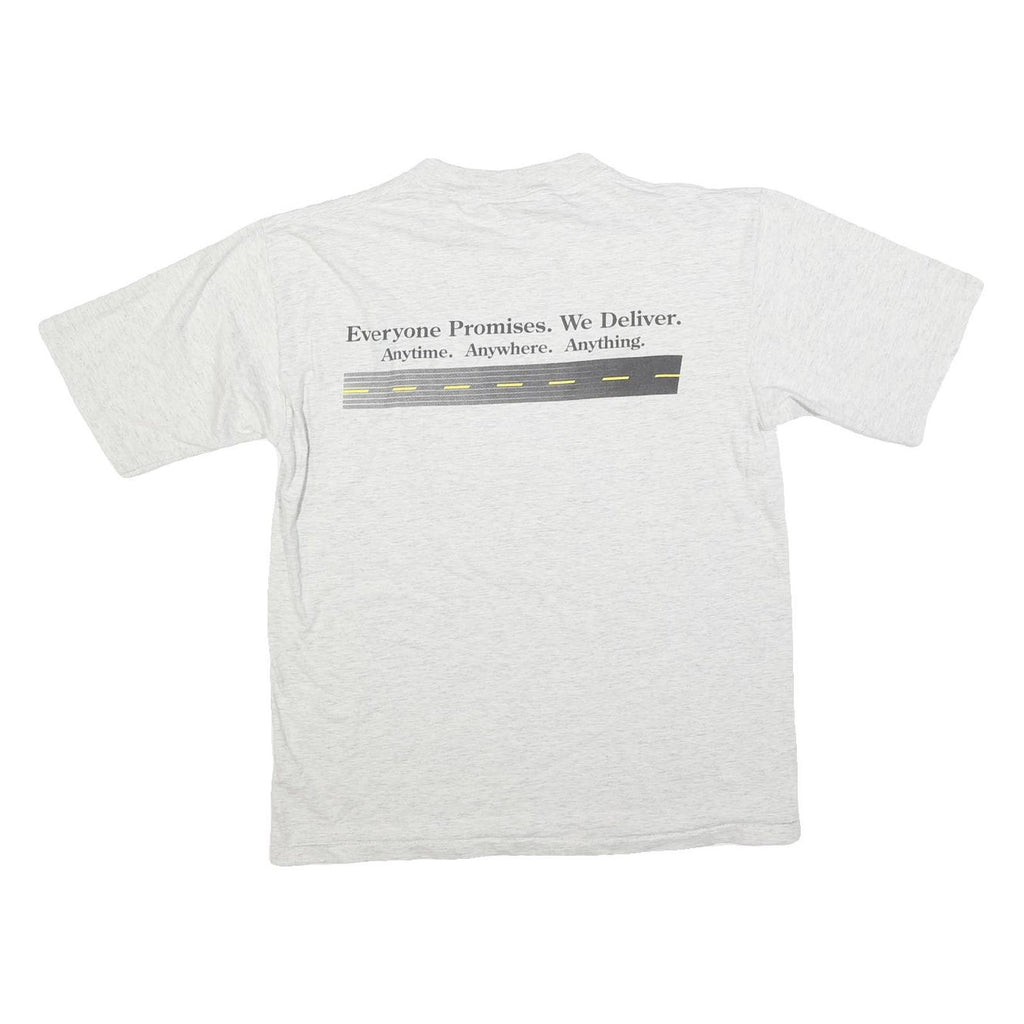 ALL SPORT Mens White Grey Graphic T-Shirt L Short Sleeve Crew Neck Delivery