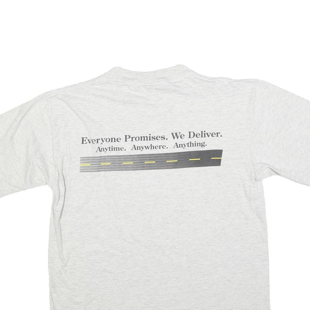 ALL SPORT Mens White Grey Graphic T-Shirt L Short Sleeve Crew Neck Delivery