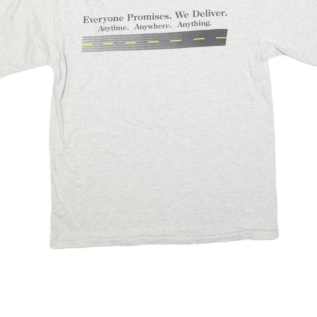 ALL SPORT Mens White Grey Graphic T-Shirt L Short Sleeve Crew Neck Delivery