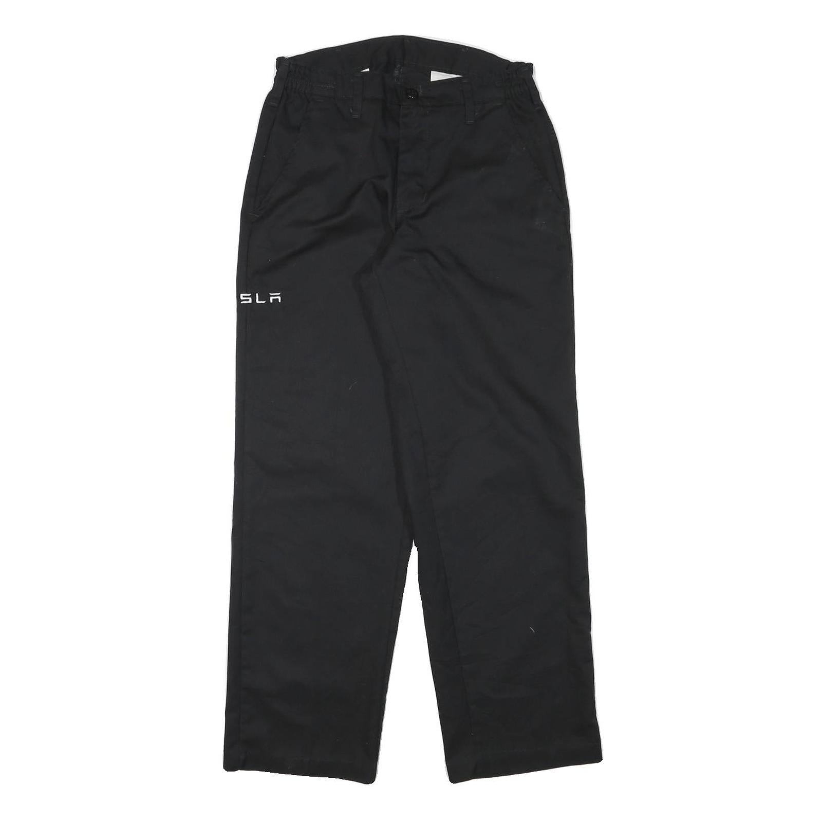 RED KAP Mens Black Cotton Blend Regular Straight Trousers W28 L30 Classic