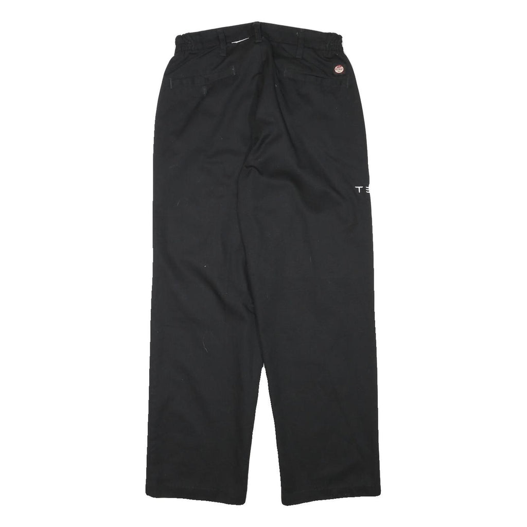 RED KAP Mens Black Cotton Blend Regular Straight Trousers W28 L30 Classic