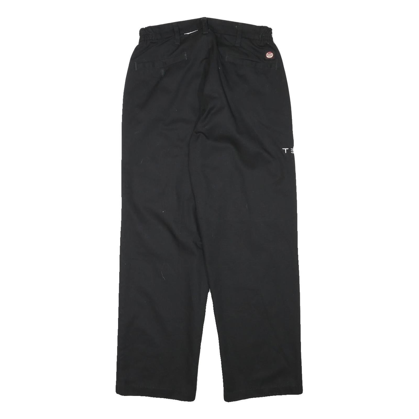 RED KAP Mens Black Cotton Blend Regular Straight Trousers W28 L30 Classic