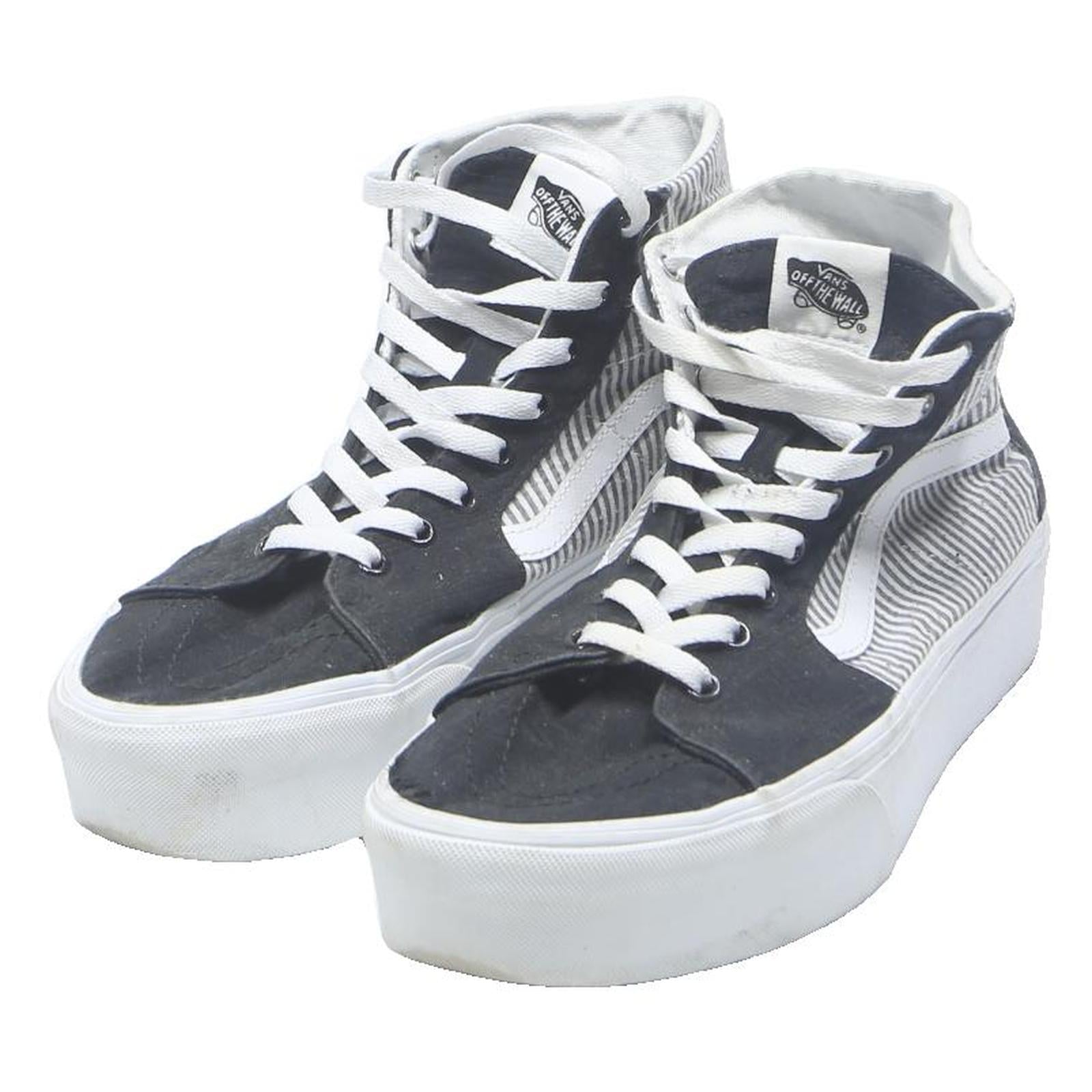 VANS Sk8-Hi Mens High Top Trainers Canvas Black & White UK 10 Classic Skate