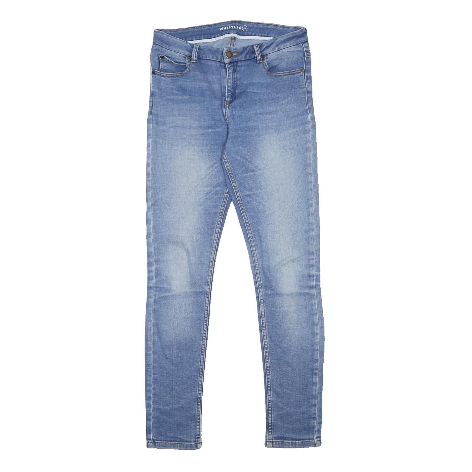 WHISTLES Womens Jeans Blue Slim Skinny Denim Light Wash W28 L28 Stylish Stretch