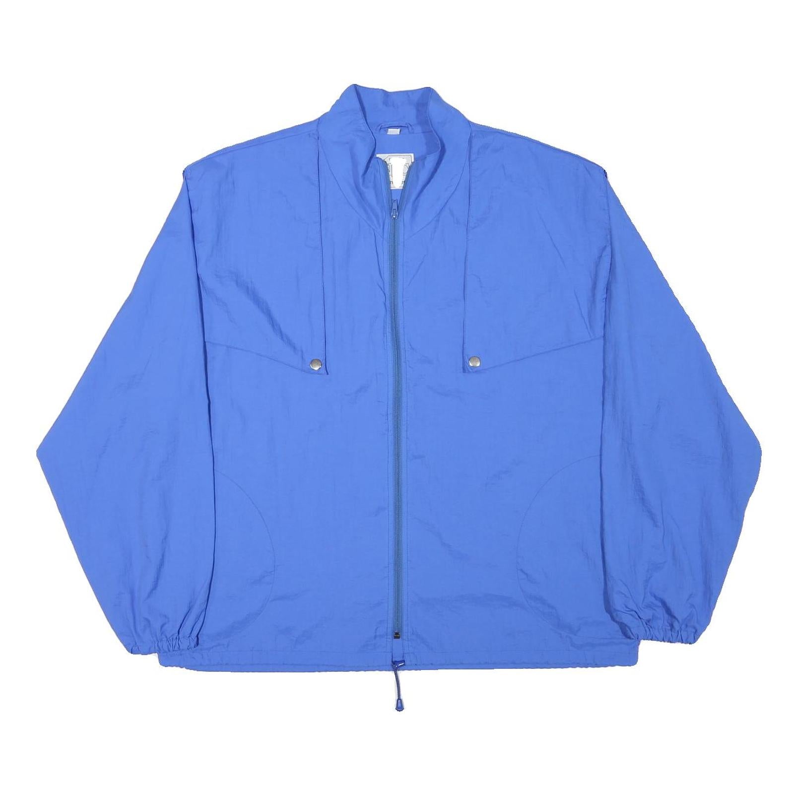VVC Mens Blue Jacket M Polyester Blend Plain Zip Closure Lightweight