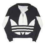 ADIDAS ORIGINALS Mens Black & White Track Jacket L Nylon Logo Zip Sportswear