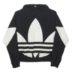 ADIDAS ORIGINALS Mens Black & White Track Jacket L Nylon Logo Zip Sportswear