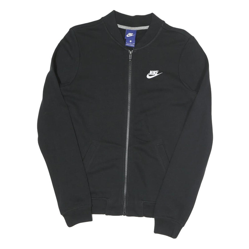 NIKE Mens Black Jacket S Cotton Blend Plain Zip Sportswear Casual Comfortable