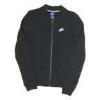 NIKE Mens Black Jacket S Cotton Blend Plain Zip Sportswear Casual Comfortable